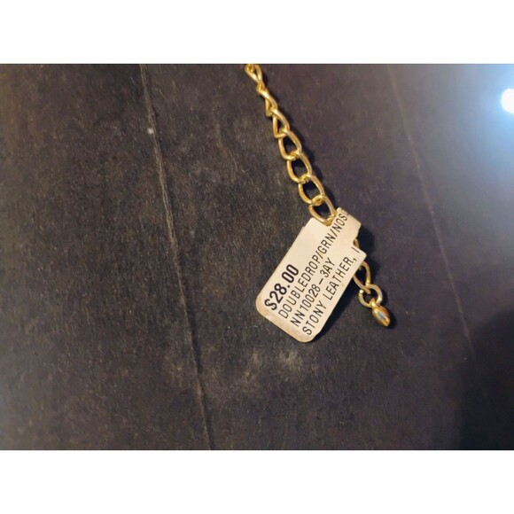 Vintage 90's New With Tag Woman’s Green Drop Bead Statement Bid Style Necklace - Picture 9 of 9